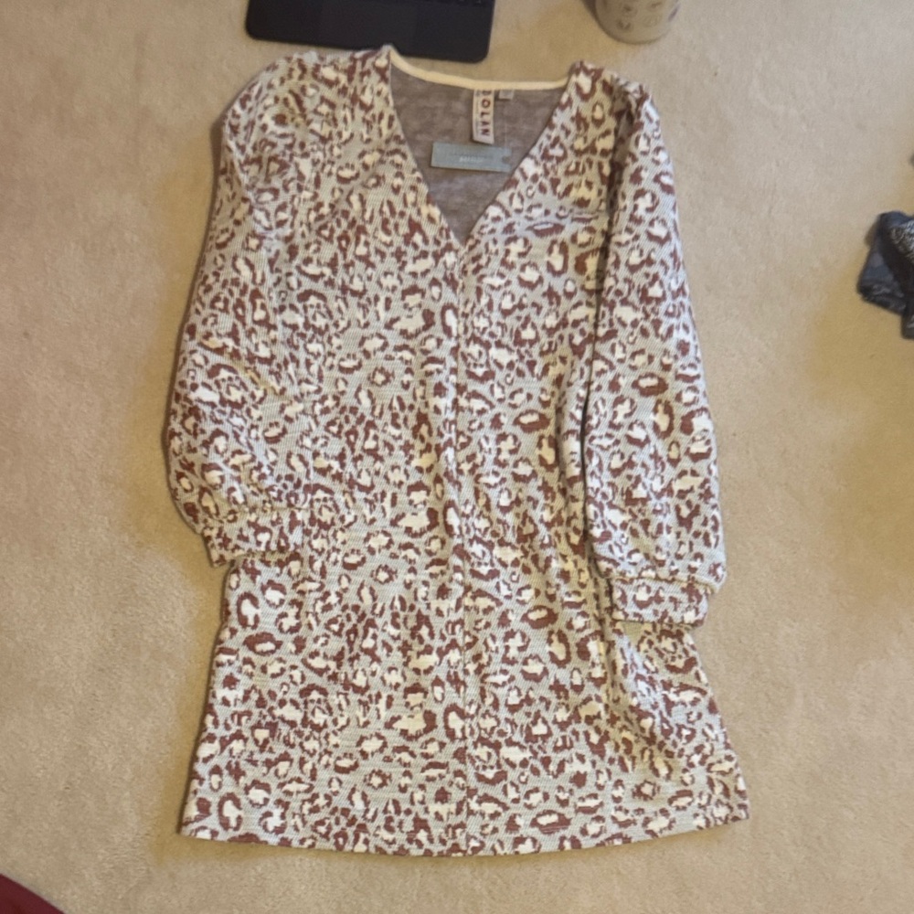 Dolan Brown and Red Patterned dress